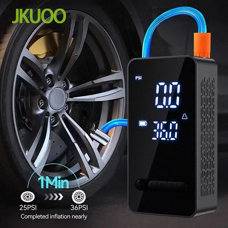 JKUOO 150PSI سيارة كهربائية ضاغط الهواء منفاخ لإطارات السيارة للدراجات النارية دراجة قارب-منفاخ إطارات محمول متعدد الوظائف #1