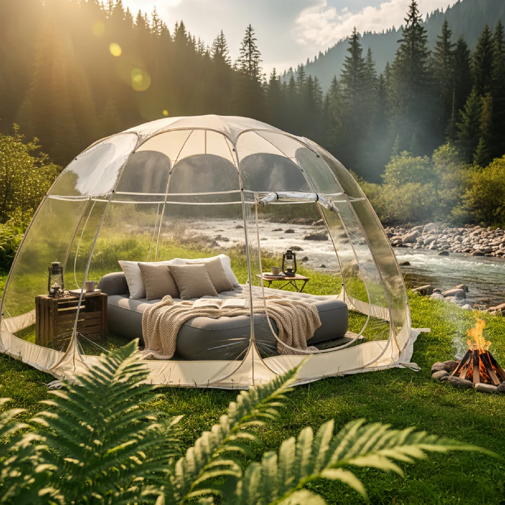 

Большая всплывающая пузырьковая палатка, мгновенный иглу, устойчивый к атмосферным воздействиям, уличный экранный дом, большая стручка для кемпинга, патио, защита от холода