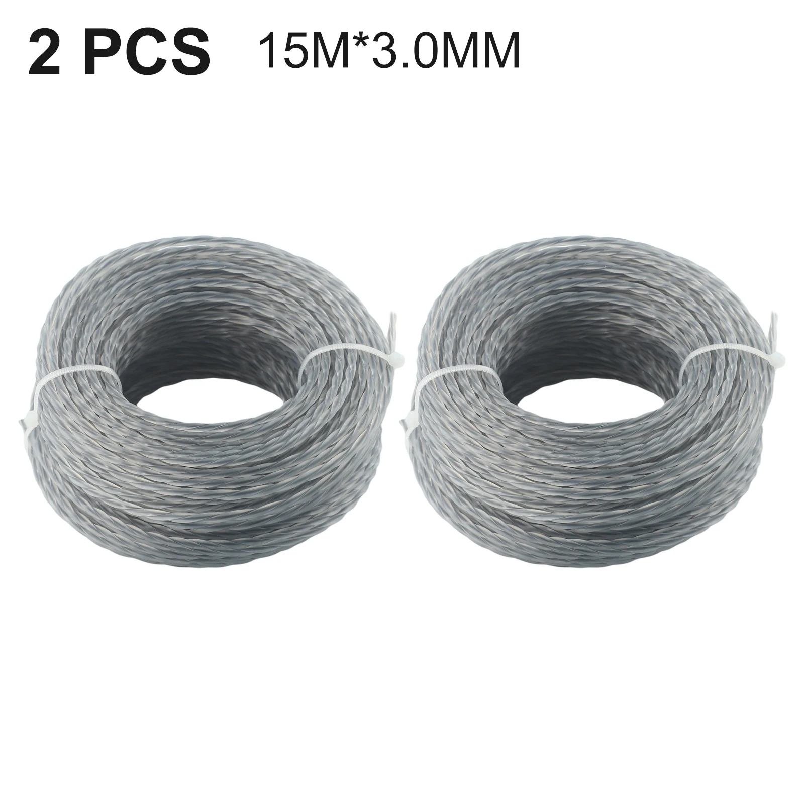 2 Rolls 15M 2/2.4/2.7/3MM Mowing Nylon Grass Trimmer Rope Brush Cutter Strimmer Line Mowing Wire Lawn Mower Accessories