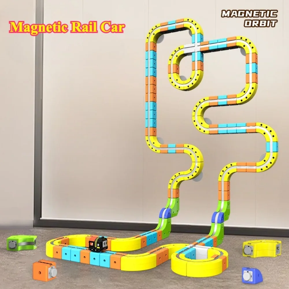 Kinder DIY Montage Nicht-Fernbedienung Magnetische Schiene Racing Auto Spielzeug Labyrinth Lernspielzeug für Kinder Weihnachtsgeschenke