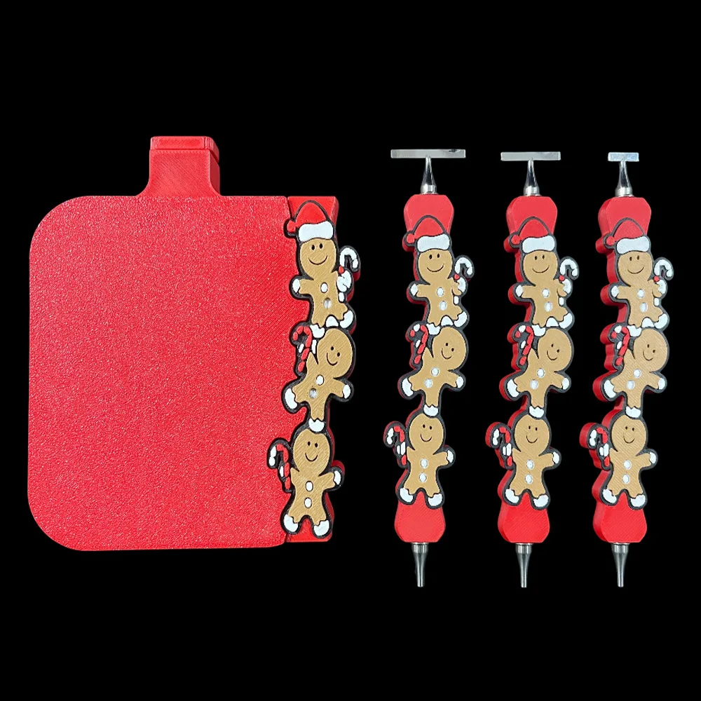 

3D Print Christmas Diamond Painting Tray and Pen,Embroidery Dot Drill Pen Tool,Multifunctional Metal Tips Accessories