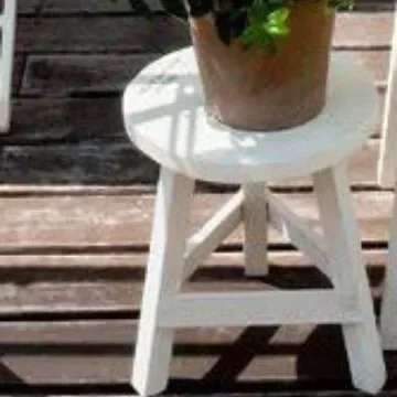 Outdoor garden solid wood round stool square high stool flower stand retro old low stool rack  style large and small