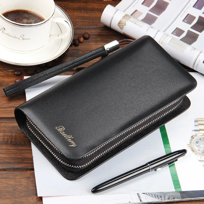 2025 New PU Leather Men's Wallet High Quality Zipper Long Desigh Card Holder Male Purse Vintage Coin Holder Wallets for Man