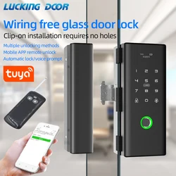 Bluetooth Tuya APP Intelligent Lock Biometric Fingerprint Lock RFID Remote Control Electric Lock for Sliding Door Glass Door