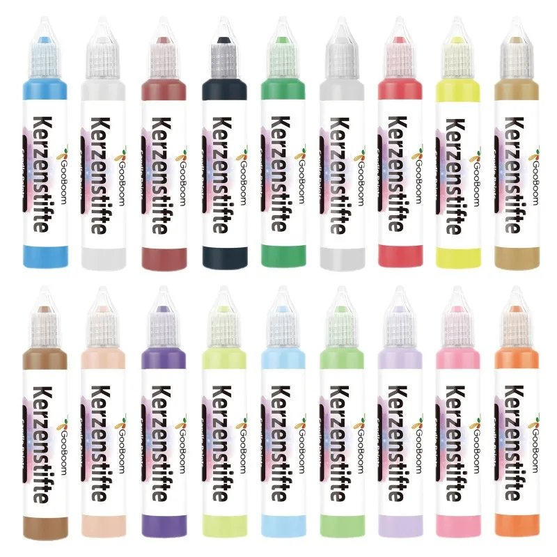 مجموعة طلاء نسيج مكونة من 18 لونًا سعة 15 مل لرسم شمعة نافذة ثلاثية الأبعاد مصنوعة يدويًا للأطفال