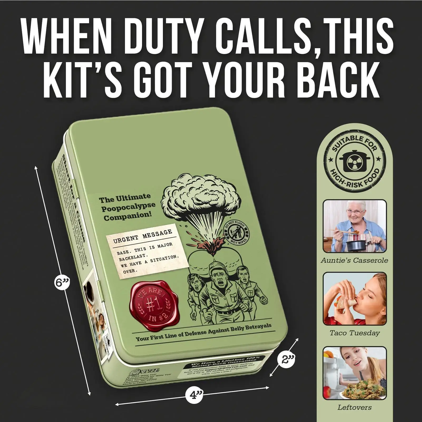 Fart Survival Kit Funny Prank Gag Gift Set with Wet Wipes & Tissues for Men, Family, Friends, April Fools & Birthday Gifts