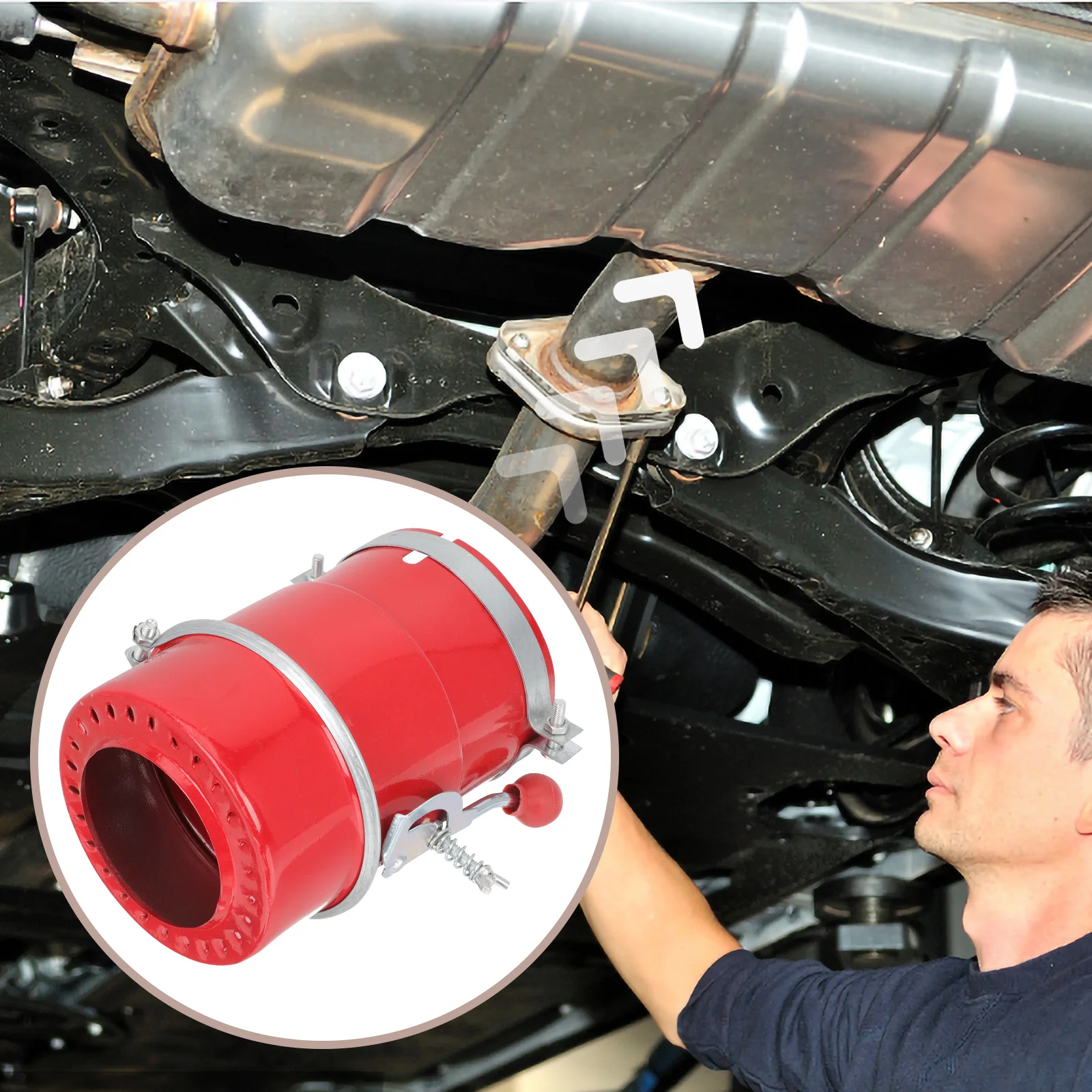 مشبك عادم من الفولاذ الكربوني المقاوم للحريق 110 مم على صمام سهل التركيب لاستخدام مركبة الدراجات النارية والشاحنة #2