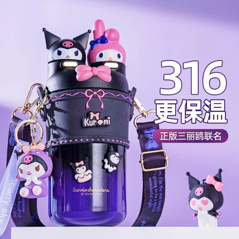 Sanrio Hellokitty Lolita thermos cup Kuromi girls high-looking children's double drinking cup