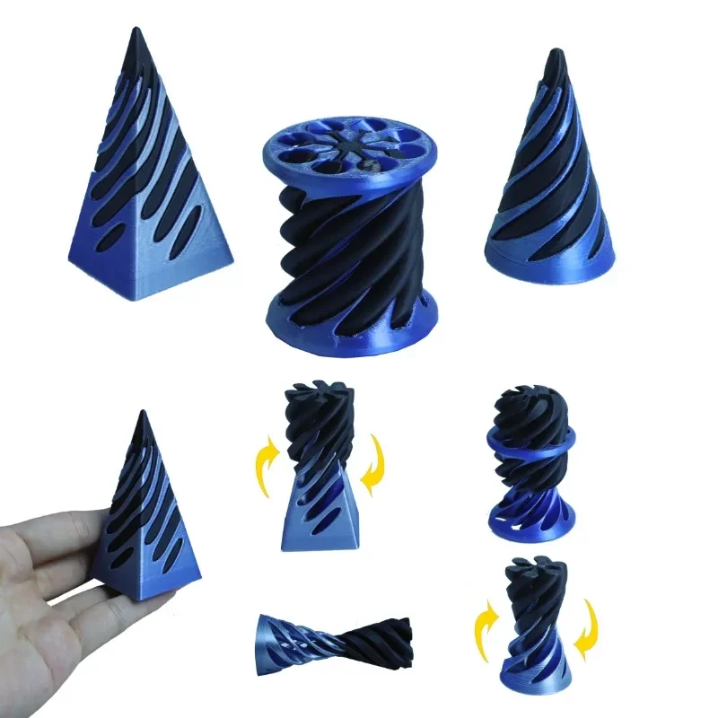 Spiral Cone 3D Printed Highpass Stress Reducing Toys Fidget Desk Gadgets Technological Rotating Relieve Stress-Relieving Adults