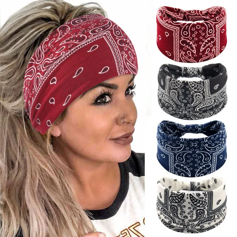 Bohemian Soft Twist Knotted Wide Edge Headband Women Sports Soft Yoga Turban Bandana HeadScarf Bandeau Femme Pour Cheveux