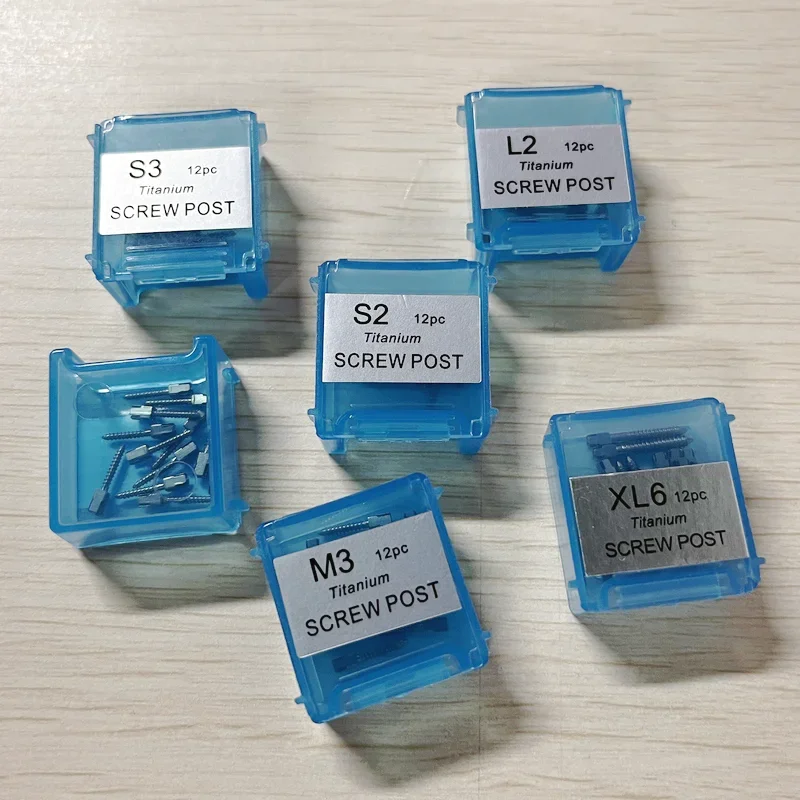 

Dental Post Titanium Plated Screw Post 12pcs Dental Pins Supplies Dental Materials