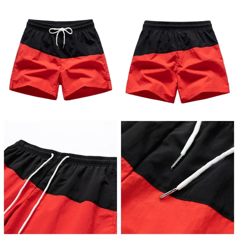

Men's Fashion Trend Loose Three Part Shorts for Outdoor Sports and Leisure Lightweight and Breathable Ice Silk Splicing Shorts