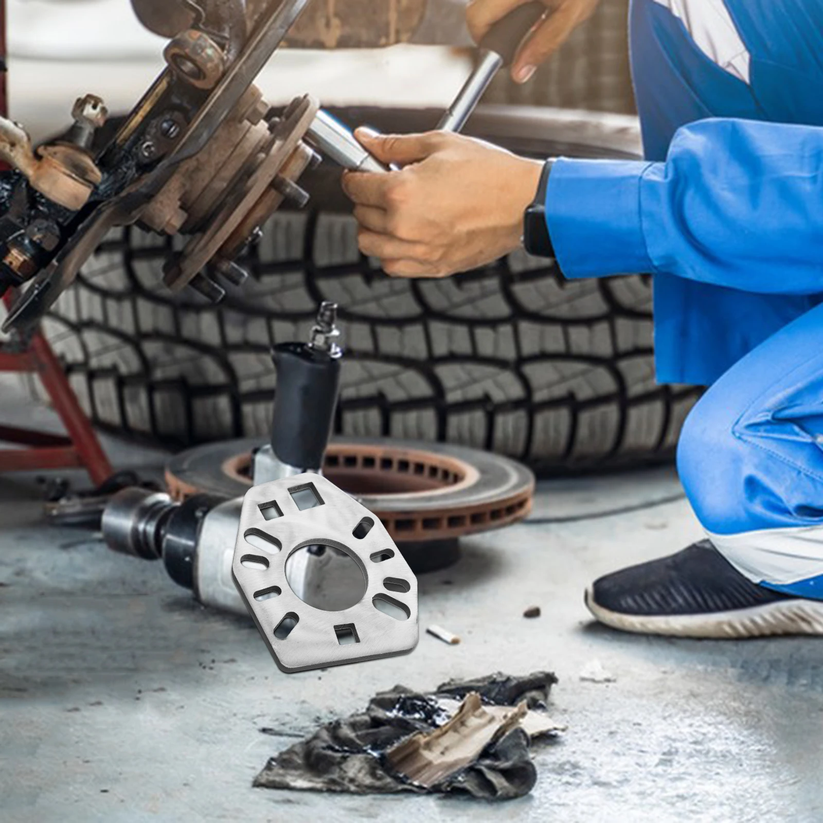 

Pinion Yoke Wrench Tool Stainless Steel Small Gear Design Torque Transmission Yoke Shape Axle Flange Holding Repair Kits Cars