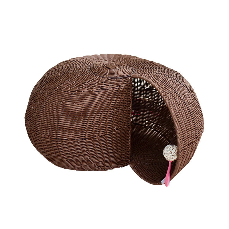 

Cat Nest Four Seasons Universal Semi enclosed Internet Celebrity Summer Vine Weaving Cat House Removable and Washable Villa Cat