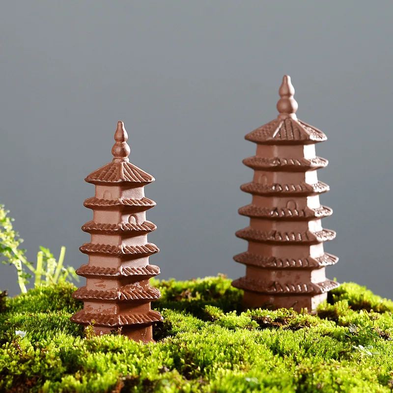 Rockery Miniatures Diy Ceramic Simulation Thatched Cottage House Pavilion Pagoda Landscaping Decoration Classical Landscape