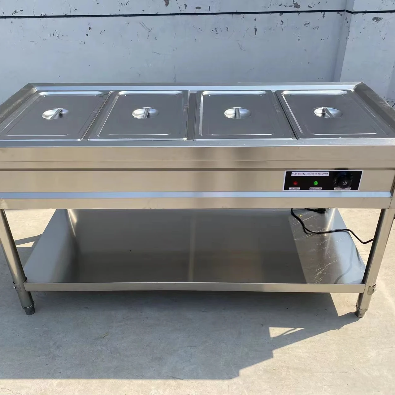 RTK Stainless Steel 201/304 Stand Type Restaurant Commercial Kitchen Temperature Control Electric 4 Pans Food Warmer Display