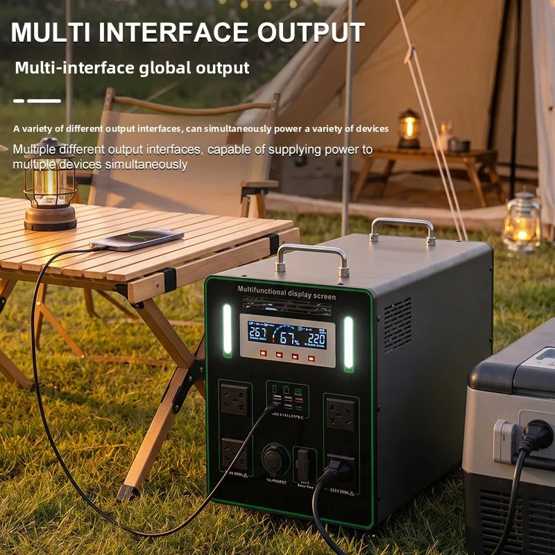 220V Outdoor Mobile Energy Storage Live Broadcast Stall Camping Self-driving Tour Large-capacity Portable Emergency Household