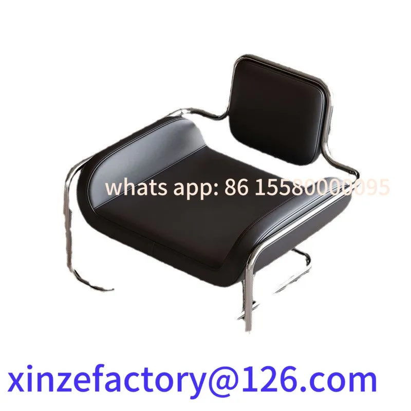 

Customizable Warming Middle Ancient Style Stainless Steel Living Room Reception Leisure Single Sofa Chair Concave Convex Shaped