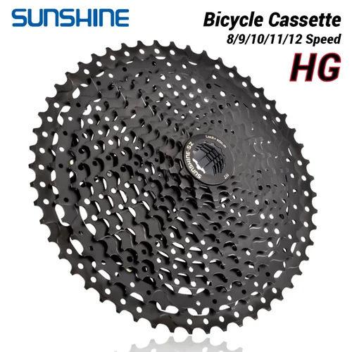 Cassette de bicicleta SUNSHINE, rueda libre negra para bicicleta de montaña, volante HG de 8/9/10/11/12 velocidades para especificación de estructura SHIMANO HG