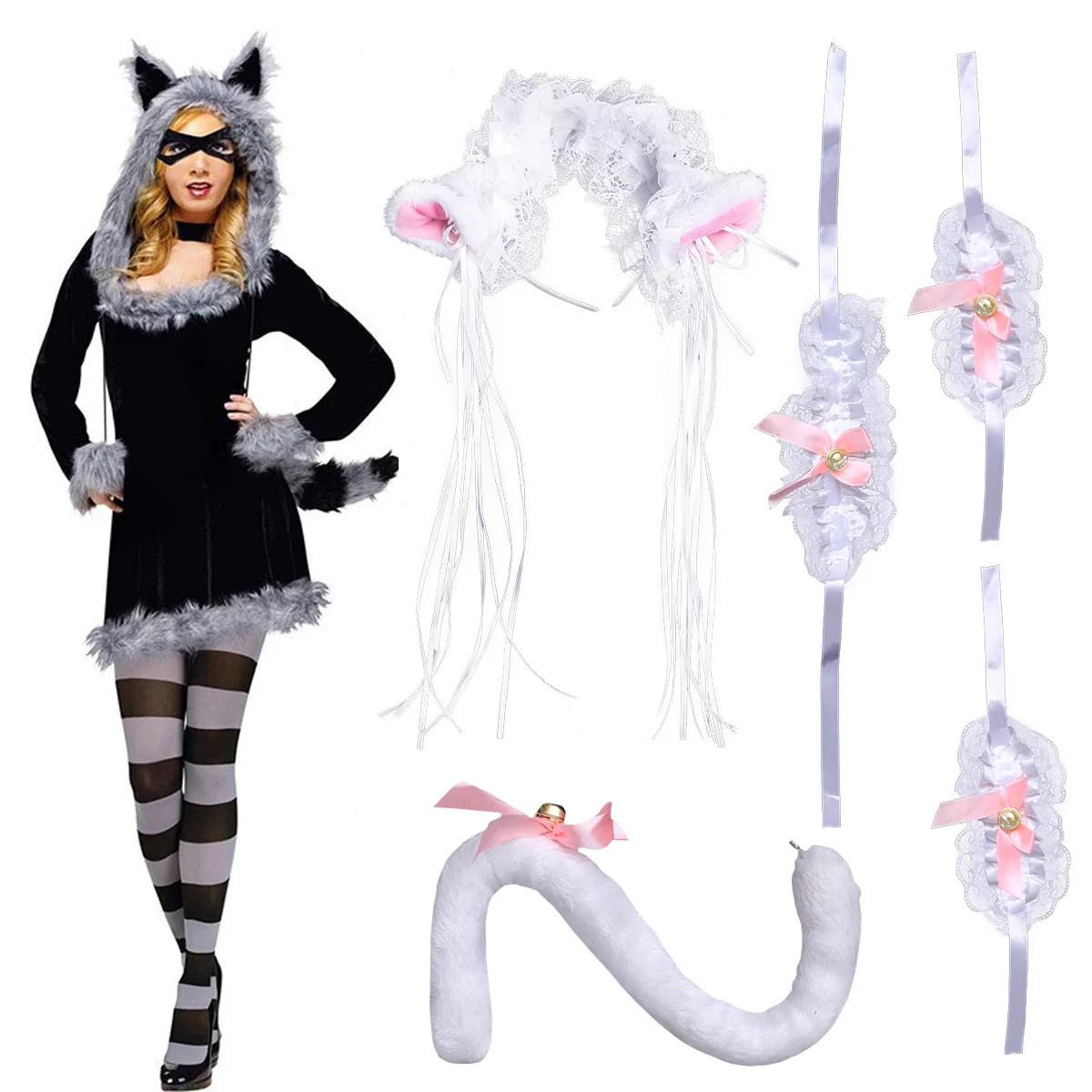 

Lace Cat Ear Headb Women Girls Accessories Hoop White Halloween Christmas Women Hair Hoop Lace Hair