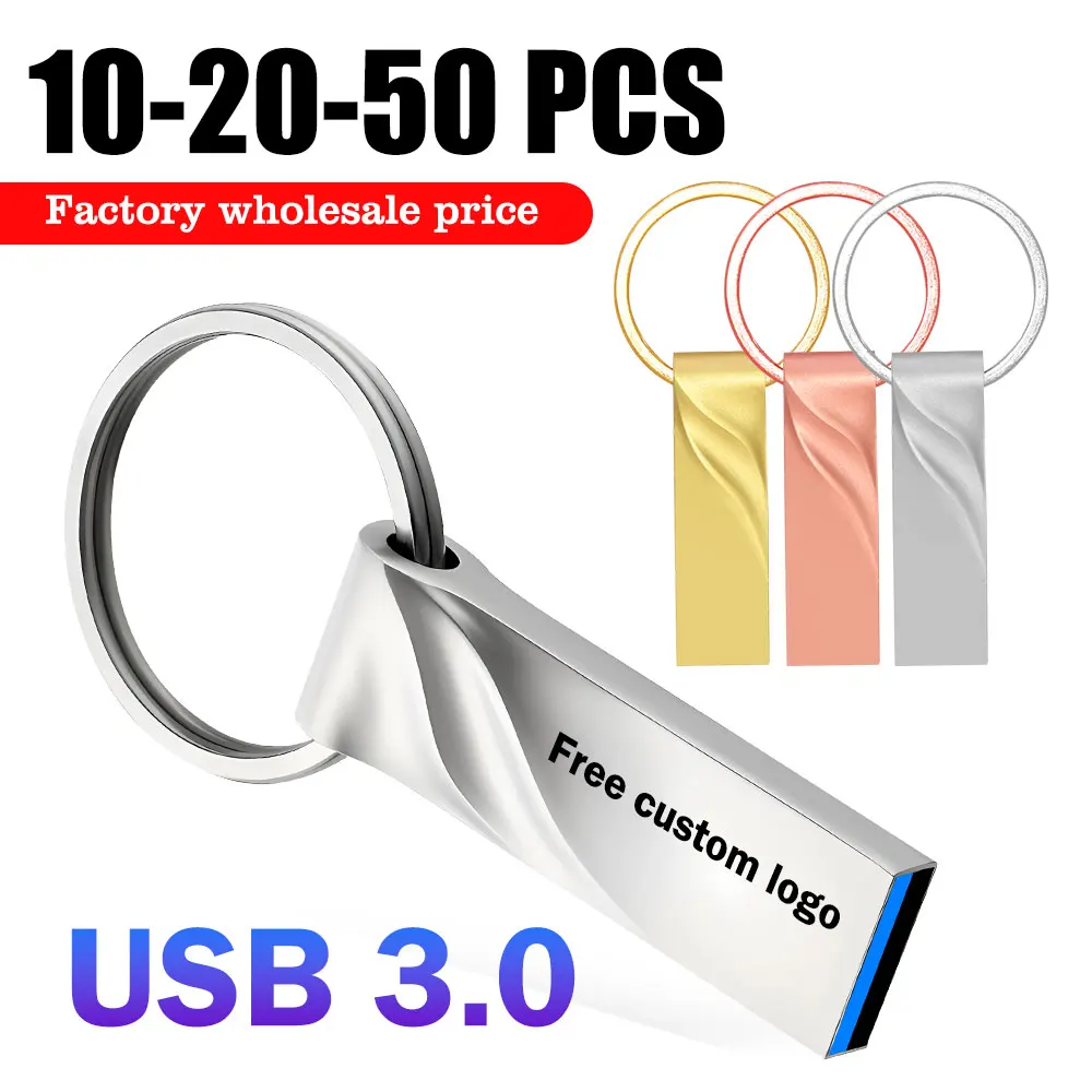 

10/20/50 шт./лот, бесплатный индивидуальный логотип, USB-флешка 3,0, высокоскоростной флэш-накопитель 16 ГБ, 32 ГБ, 64 ГБ, 128 ГБ, металлические USB-накопители u-диски