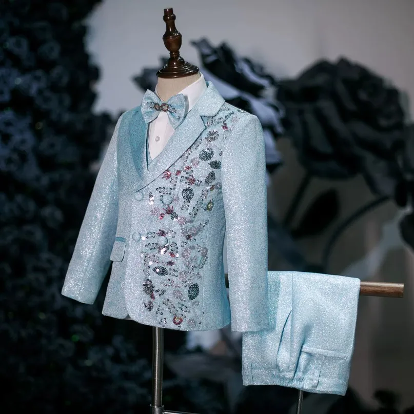 5-teiliger Anzug für Kinder Smoking für Klavier-Auftritte Hochzeits- und Geburtstagsfeier-Kostüm Jungen-Blazer A4993 Großhandel Jungenanzüge – Detail 7