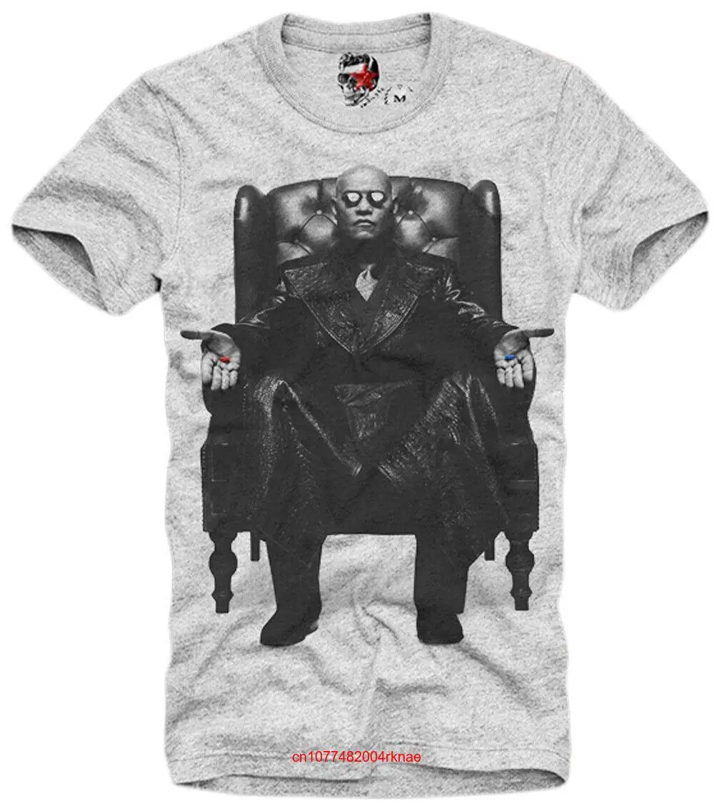 Футболка с принтом морфеуса, красного, синего цвета, с коротким рукавом