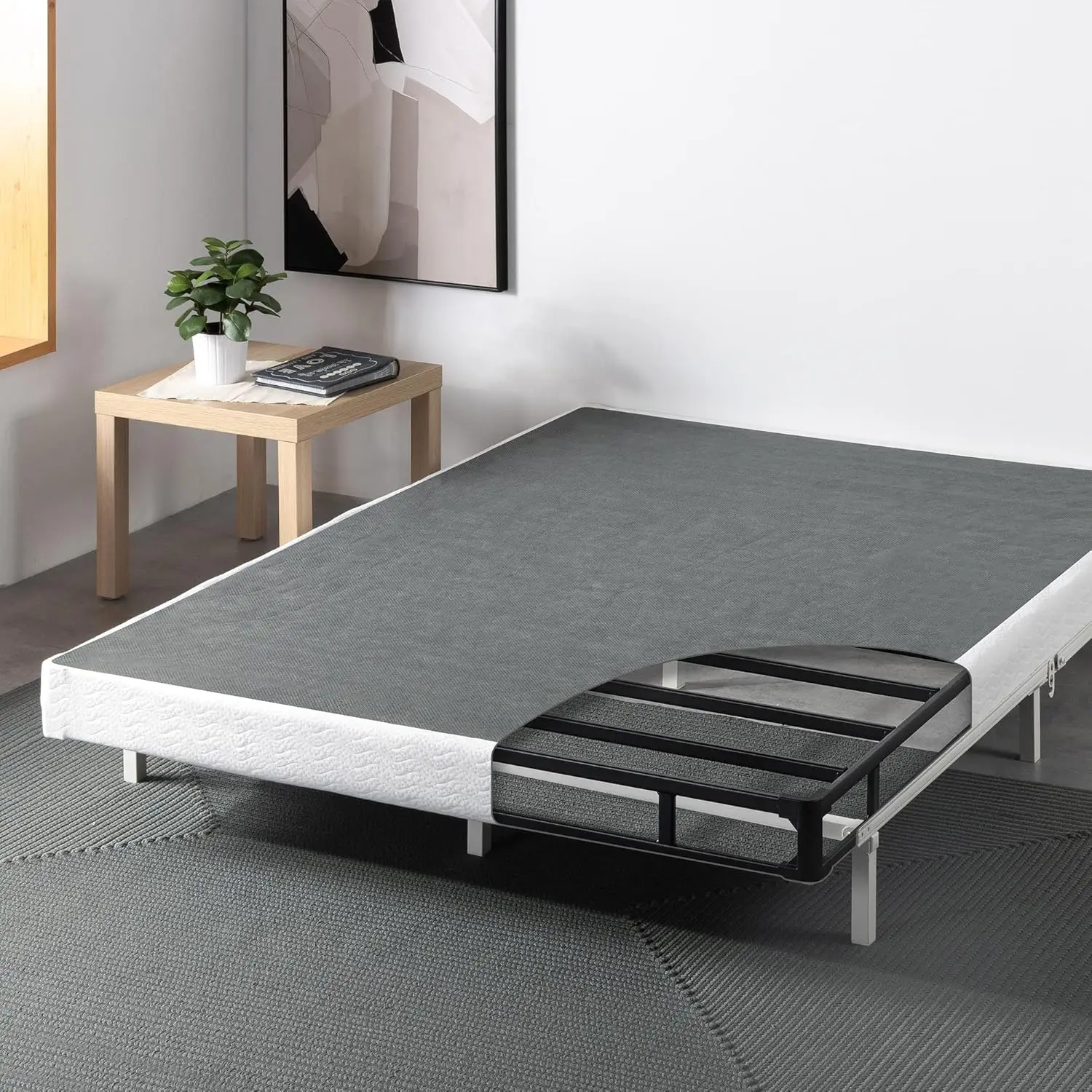 5 Inch Metal Smart Box Spring with Quick Assembly, Mattress Foundation, Strong Metal Frame, Easy Assembly, Full