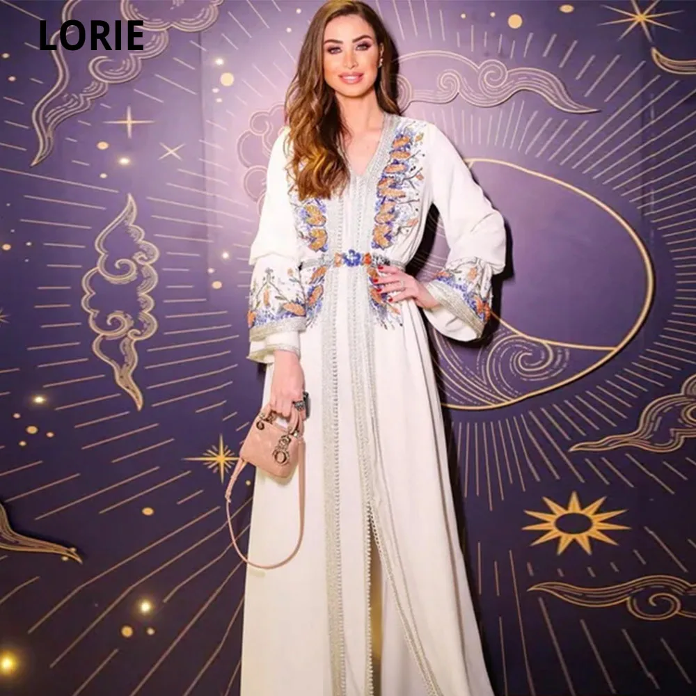 Lorie marroquino caftan vestidos de baile 2022 vestidos elegantes para mujer bordado vestido de noite festa para dubai robes de soirée