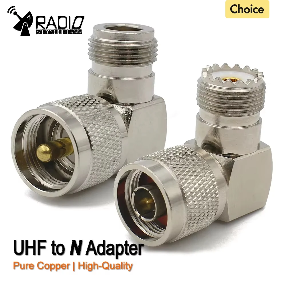 UHF PL259 SO239 إلى N ذكر التوصيل والإناث جاك الزاوية اليمنى محول محوري موصل لمحطات أسلاك هوائي الراديو جودة عالية
