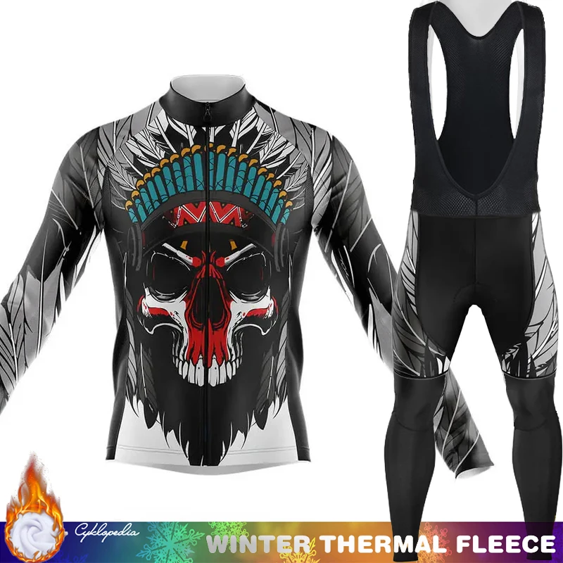 

Велосипеды, зимний велосипедный трикотаж, мужской термофлисовый череп, 2025, мужской нагрудник, одежда Майо, мужская одежда для велосипеда, горный велосипед, велосипед
