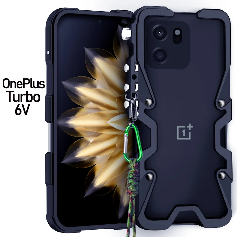 

Zimon Luxury Armor Metal Aluminum Phone Bumper For Oneplus Turbo 6 6V Cover Mechanical Purely Handmade Skull Case