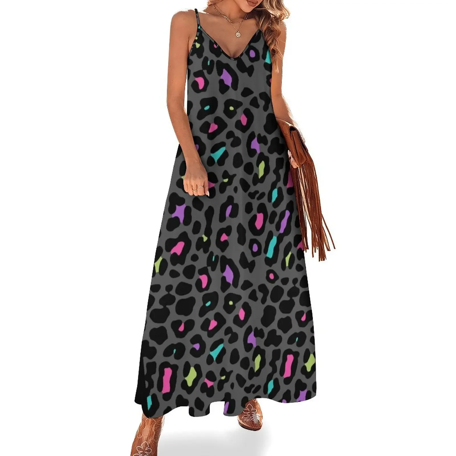 Pattern 80's - Eighties Sleeveless Dress prom clothes Female dress Women's summer long dress