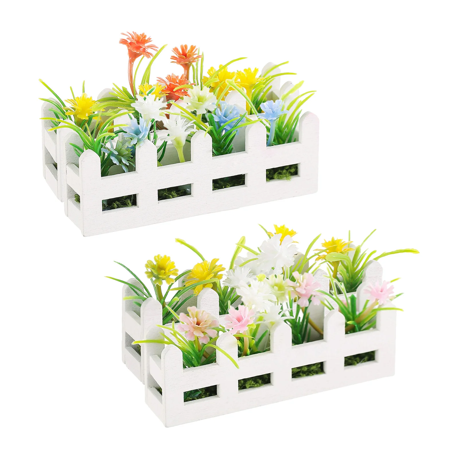 

4 шт. мини деревянный забор, украшение для кукольного домика, растения, искусственный цветок, стена, крошечные ограждения, имитация растения, сочные бонсай