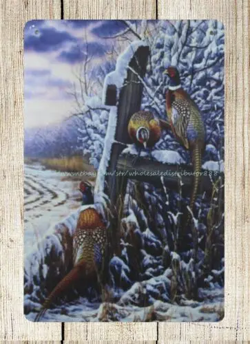 unframed wall decor South Dakota Pheasant Hunting metal tin sign