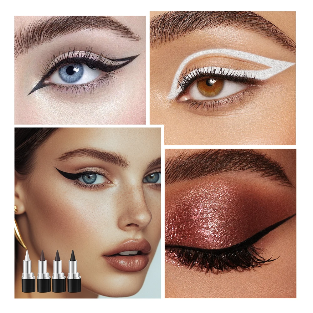 Eyeliner, cremige Textur, langlebig, wasserfest, mattschwarz, silberfarben, braun, Eyeliner-Stift, Make-up für Damen, Kosmetik