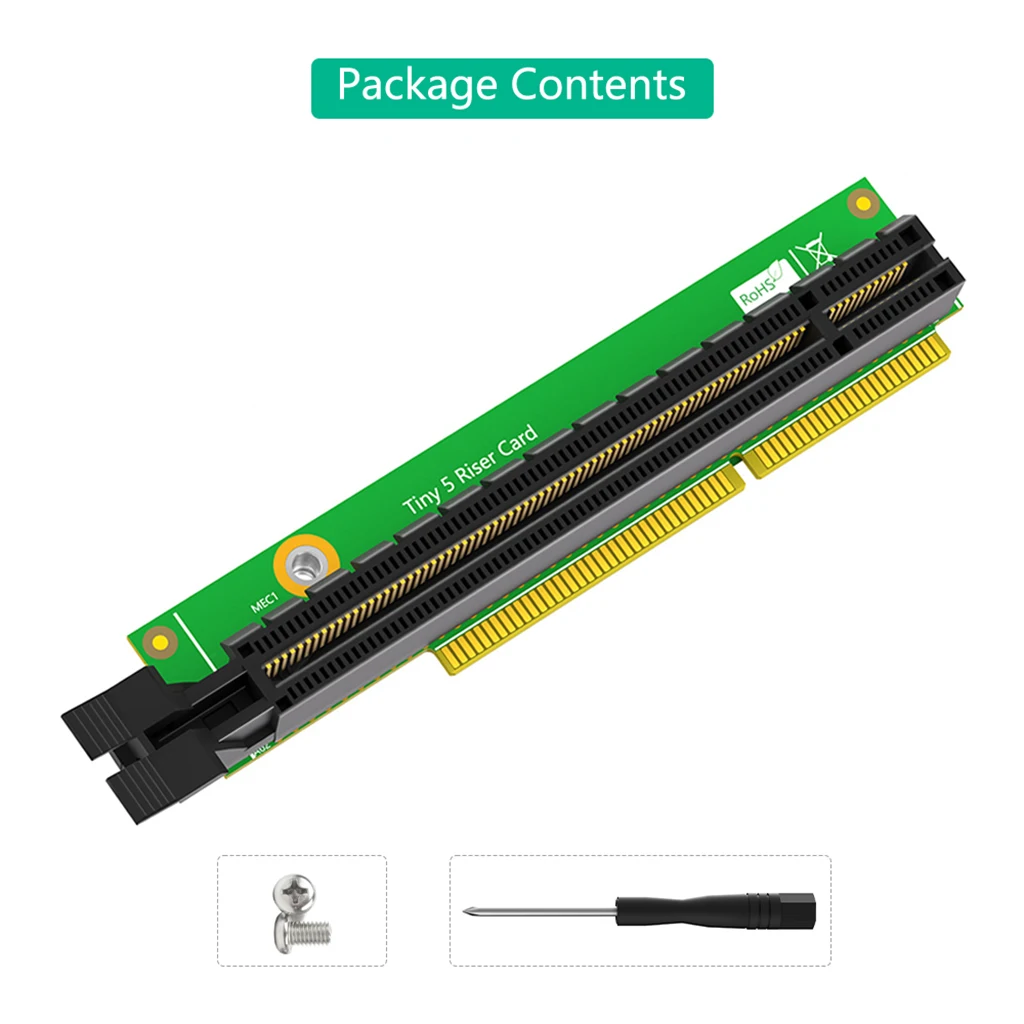 

Адаптер-карта PCI-E 16X для графических процессоров серий Tiny4, Tiny5, Tiny6, ThinkCentre M720Q, M910Q, M910X, P340, M90Q, P1000 (райзер-карта)