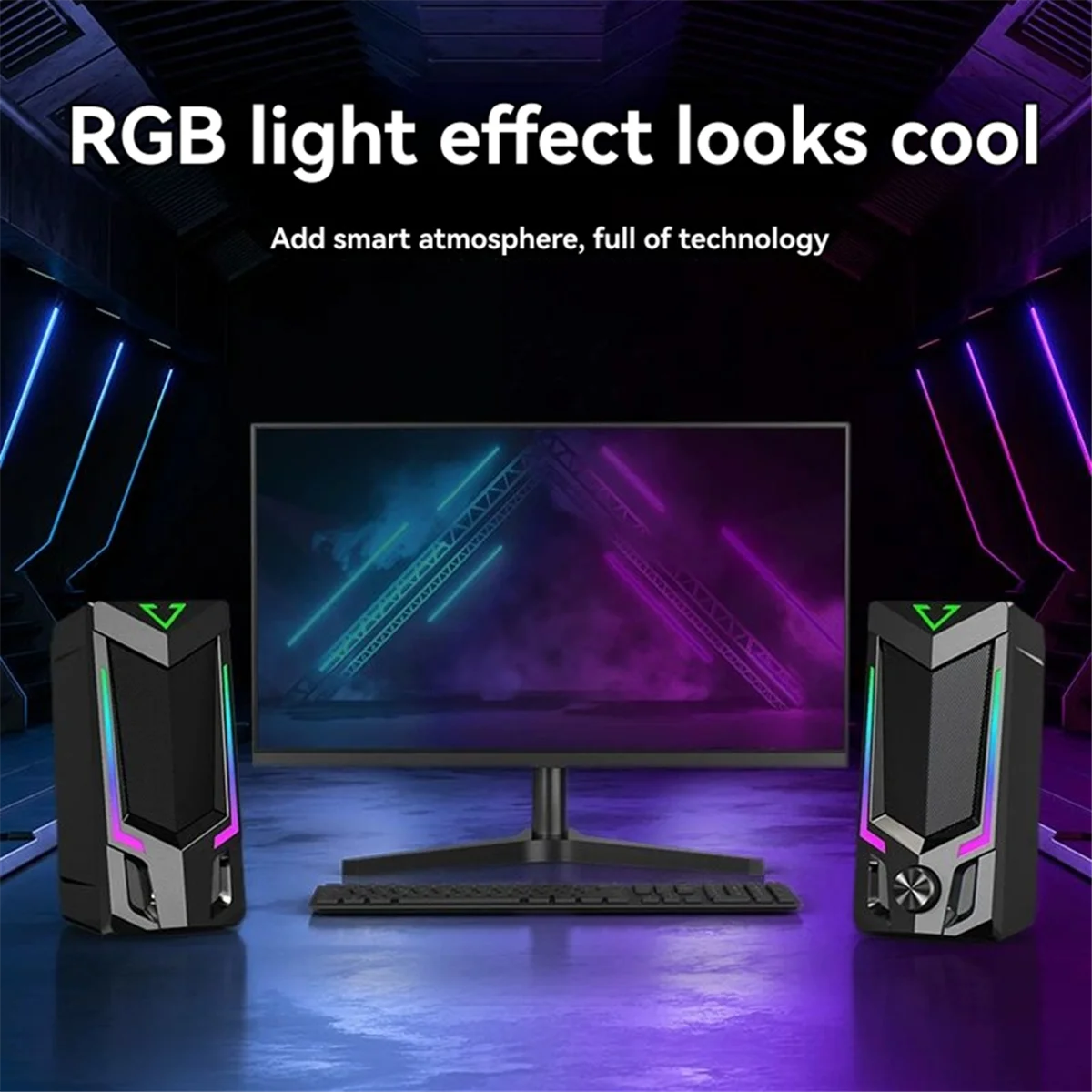 

# 01J Бытовая электроника, Bluetooth RGB компьютерный динамик, динамик настольного компьютера, черный