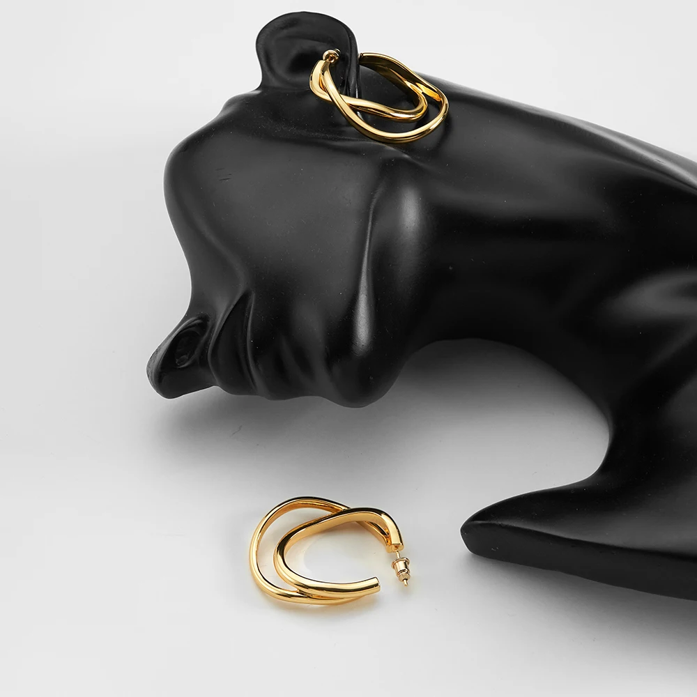 

Enfashion Aretes C-образные серьги-кольца для женщин, 18-каратное золото с покрытием, модные изящные ювелирные изделия в стиле хип-поп, коктейльные серьги для свиданий E 241589