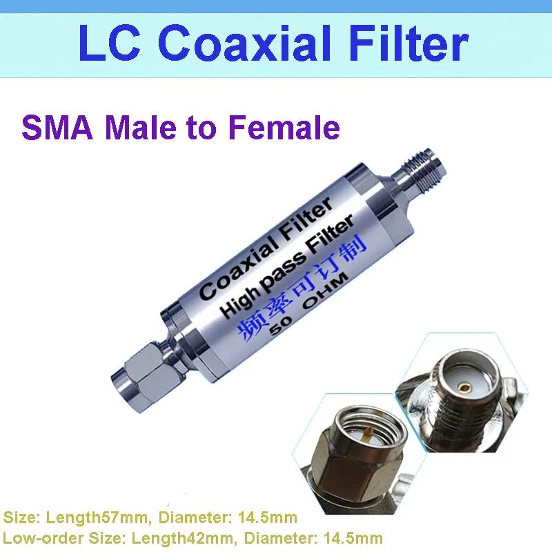 Filter Low Pass LC LPF 1MHz BNC Male Female Coaxial / Filter High Pass 100KHz HPF SMA Hole Pin