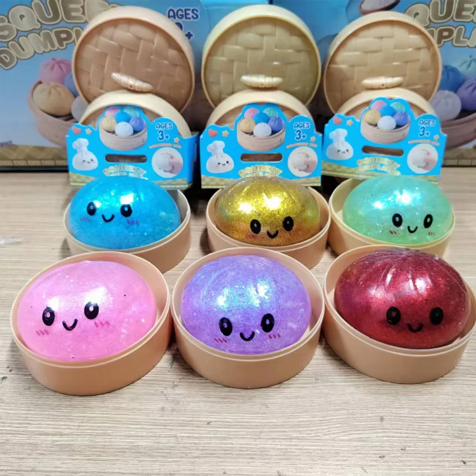 Glitzer-Dumpling Squishy mit Box – Sensorisches Quetschspielzeug zur Stresslinderung im Großhandel