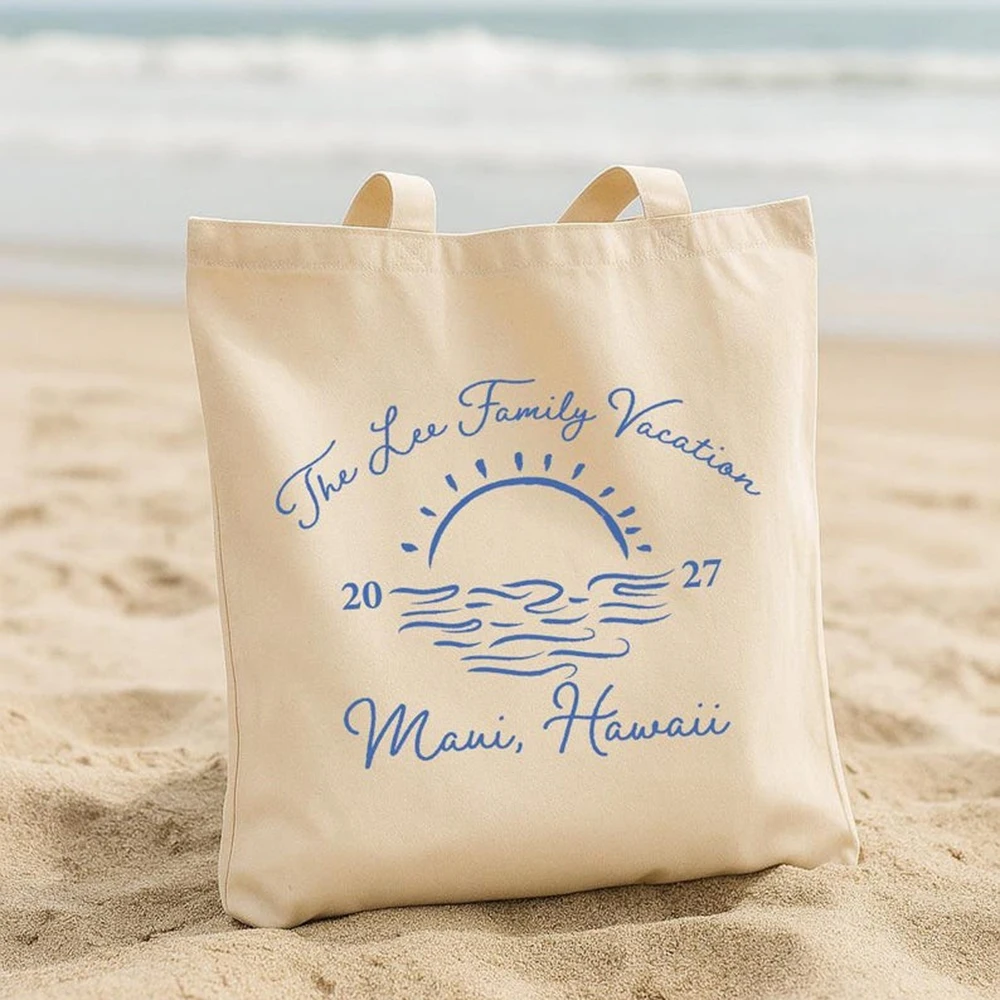 

Custom Beach Bag Large Capacity Tote Personalized Name Summer Vacation Travel Bag Family Pool Party Gift For Friend