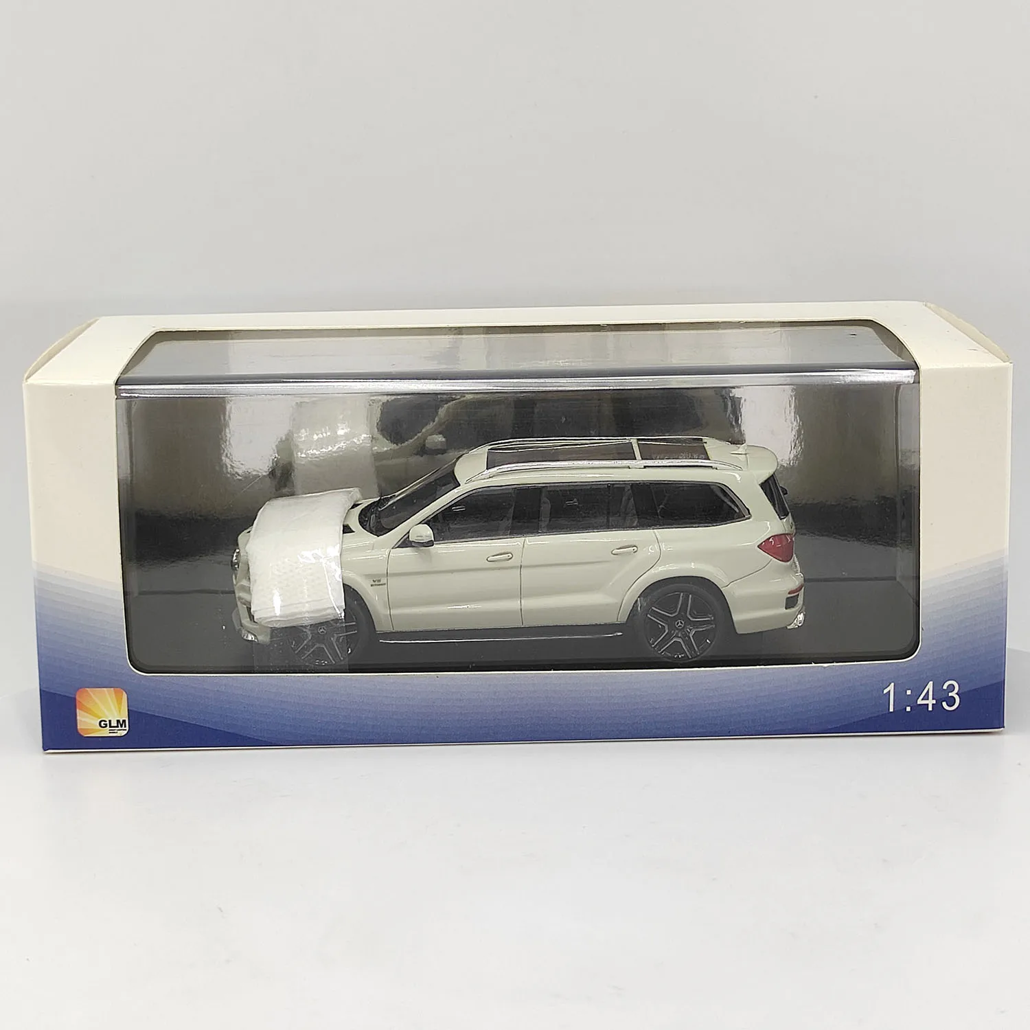 GLM 1:43 Benz AMG GL63 X166 Biały Model Samochodu z Żywicy Kolekcjonerski Zabawka Prezent Pamiątka Ozdoba Dekoracyjna