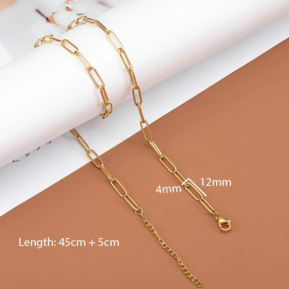 5 قطعة 4 مللي متر الفولاذ المقاوم للصدأ كابل قابل للتعديل سلسلة 45 + 5 سنتيمتر قلادة مع قلادة ربط خواتم تمديد سلسلة DIY بها بنفسك لوازم المجوهرات