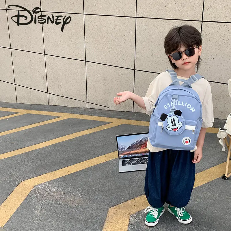 Disney-mochila de Mickey para niños, morral informal versátil de gran capacidad con dibujos animados, alta calidad