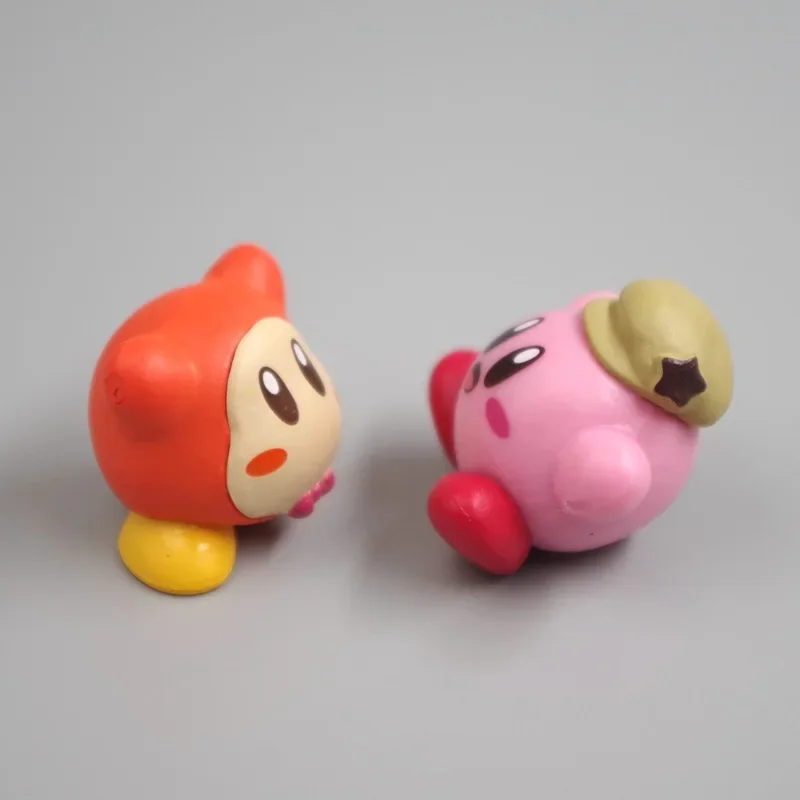 Różowa gwiazda Kirby Kawaii Anime 3Cm rysunek lalka ciasto dekoracyjna dekoracja Model czapka wojskowa świąteczne zabawki prezenty dla dzieci