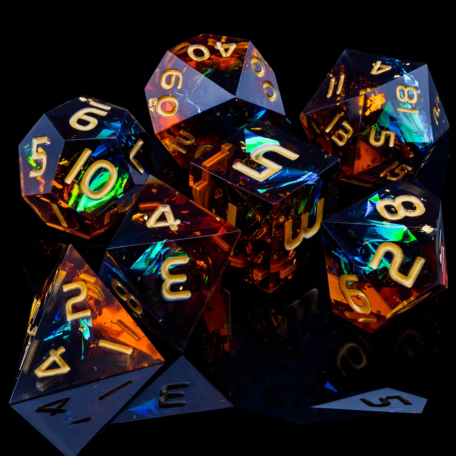 

D6 Dnd Sharp Edge D20 ролевая полигедральная D и D Зеленая Смола набор игральных костей для подземелья и дракона Pathfinder настольная ролевая игра