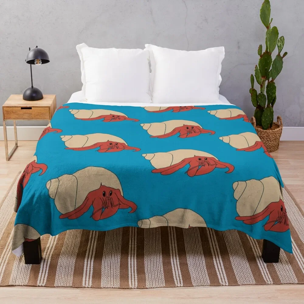 Hermit Crab Throw Blanket Flannel Shaggy Plaid Blankets