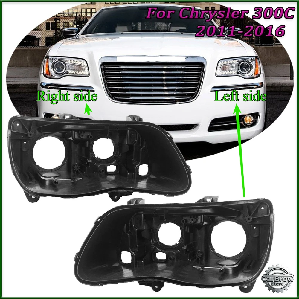 Headlight Rear shell Replace For Chrysler 300C 2012 2013 2014 2015 2016 Headlamp Base Headlight House Black rear shell