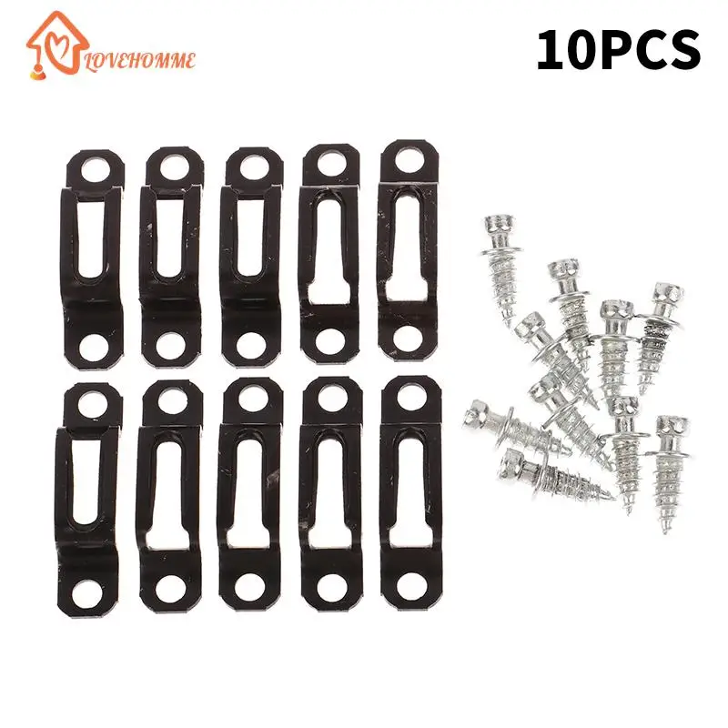 10pcs 2 in1 Invisible Wood Cabinet Connector Woodworking Metal Cupboard Hinge Assembly Furniture Bracket Recessed Screw Fastener